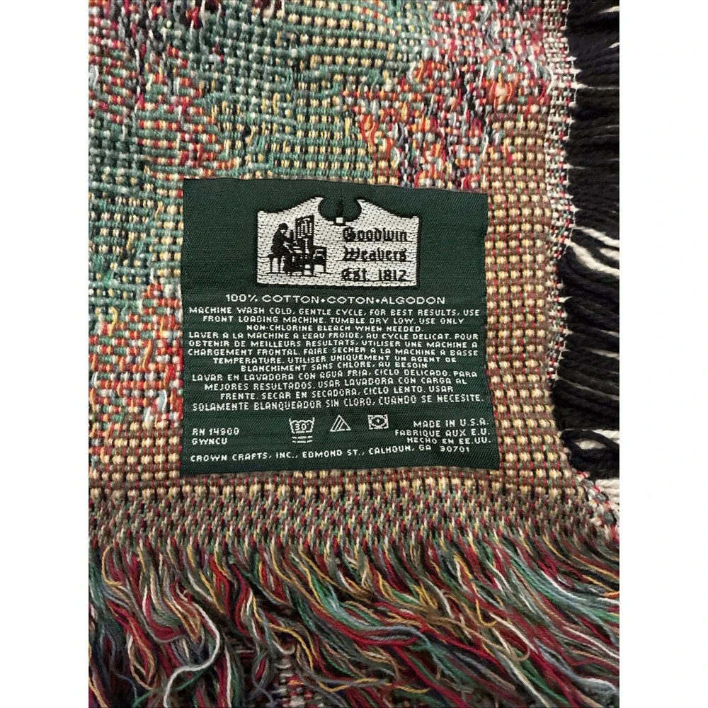 Vtg Hallmark Goodwin Weavers Christmas Tree Blanket 100% Cotton Teddy Bears